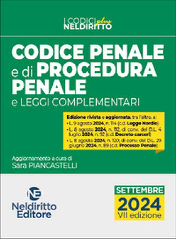 Codice penale e di procedura penale 2024. Aggiornato alla Legge Nordio - Librerie.coop Codice penale e di procedura penale 2024. Aggiornato alla Legge Nordio - Librerie.coop