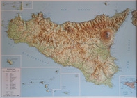 Sicilia 1:350.000 (carta in rilievo con cornice) - Librerie.coop