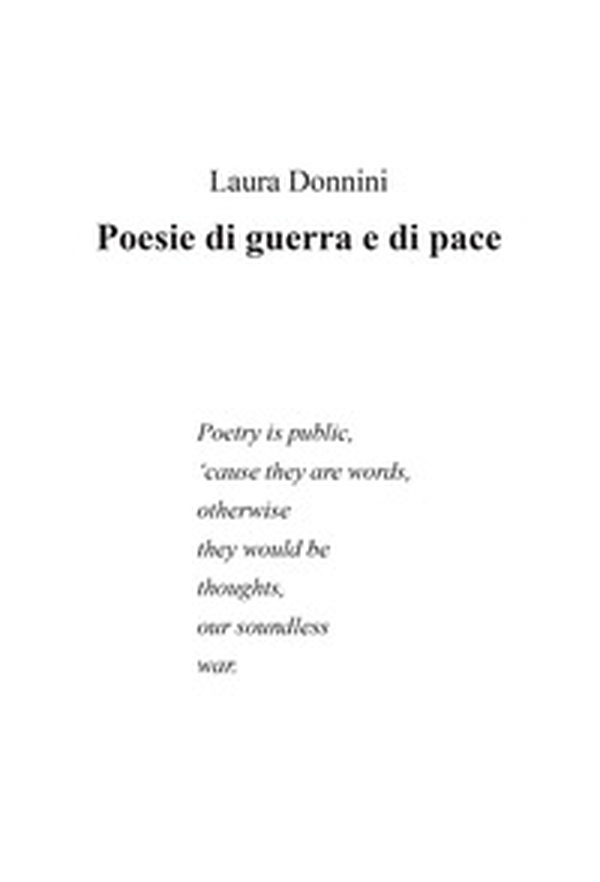 Poesie di guerra e di pace - Librerie.coop Poesie di guerra e di pace - Librerie.coop