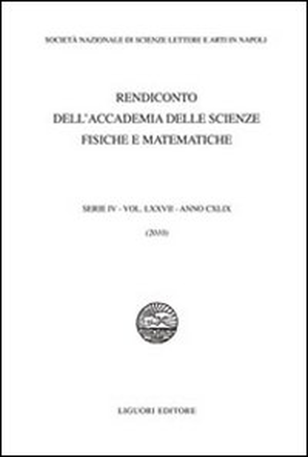Rendiconto dell'Accademia delle scienze fisiche e matematiche. Serie IV - Librerie.coop Rendiconto dell'Accademia delle scienze fisiche e matematiche. Serie IV - Librerie.coop