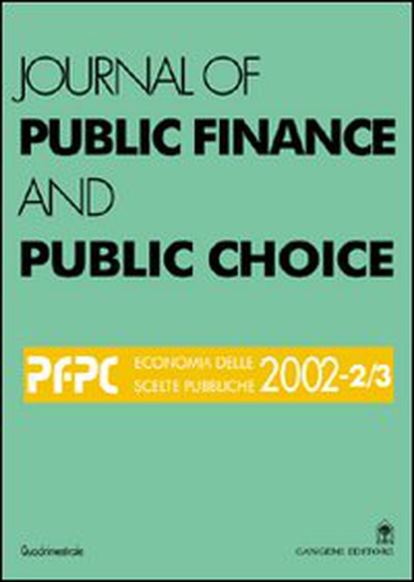 Journal of public finance and public choice. Economia delle scelte pubbliche - Vol. 2 - Librerie.coop Journal of public finance and public choice. Economia delle scelte pubbliche - Vol. 2 - Librerie.coop