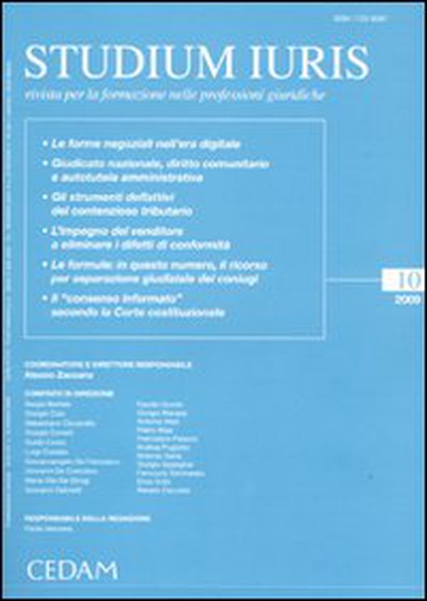 Studium iuris. Rivista per la formazione nelle professioni giuridiche - Vol. 10 - Librerie.coop Studium iuris. Rivista per la formazione nelle professioni giuridiche - Vol. 10 - Librerie.coop