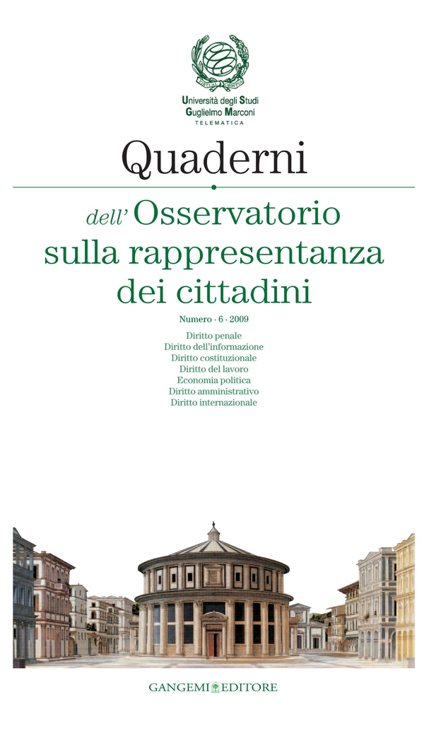 Quaderni dell'Osservatorio sulla rappresentanza dei cittadini n. 6/2009 - Librerie.coop Quaderni dell'Osservatorio sulla rappresentanza dei cittadini n. 6/2009 - Librerie.coop