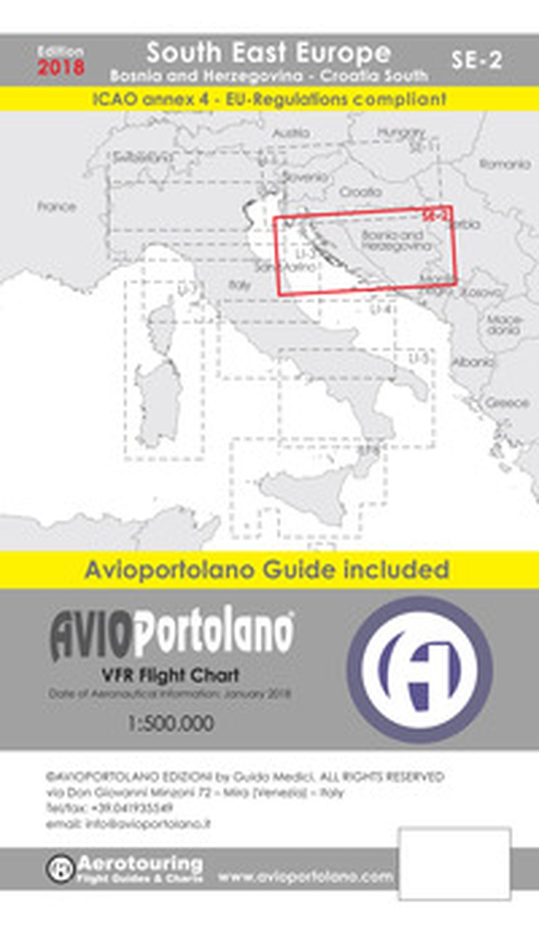Avioportolano. VFR flight chart SE 2. South East Europe. Croatia south, Bosnia and Herzegovina. ICAO annex 4 - EU-Regulations compliant. Ediz. italiana e inglese - Librerie.coop Avioportolano. VFR flight chart SE 2. South East Europe. Croatia south, Bosnia and Herzegovina. ICAO annex 4 - EU-Regulations compliant. Ediz. italiana e inglese - Librerie.coop