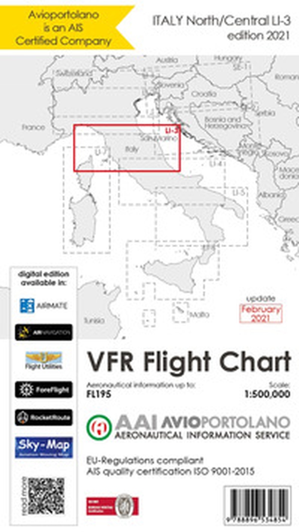 Avioportolano. VFR flight chart LI 3 Italy north-central. ICAO annex 4-EU-Regulations compliant - Librerie.coop Avioportolano. VFR flight chart LI 3 Italy north-central. ICAO annex 4-EU-Regulations compliant - Librerie.coop
