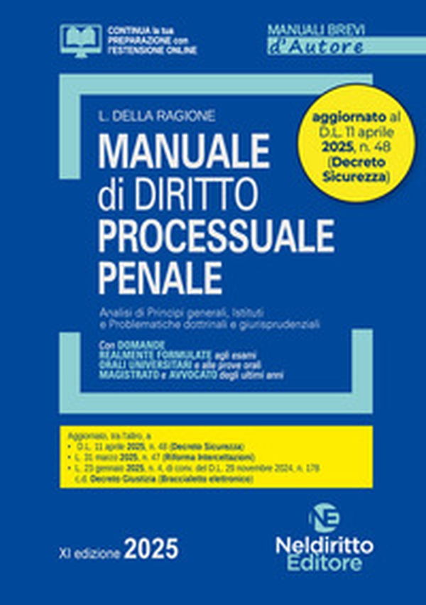 Manuale di diritto processuale penale 2025. Aggiornato al D.L. Sicurezza - Librerie.coop Manuale di diritto processuale penale 2025. Aggiornato al D.L. Sicurezza - Librerie.coop
