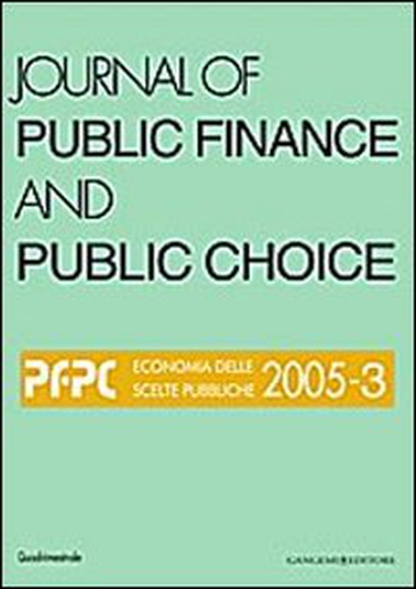 Journal of public finance and public choice. Economia delle scelte pubbliche - Vol. 3 - Librerie.coop Journal of public finance and public choice. Economia delle scelte pubbliche - Vol. 3 - Librerie.coop