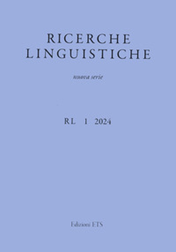 Ricerche linguistiche. Nuova serie - Vol. 1 - Librerie.coop Ricerche linguistiche. Nuova serie - Vol. 1 - Librerie.coop