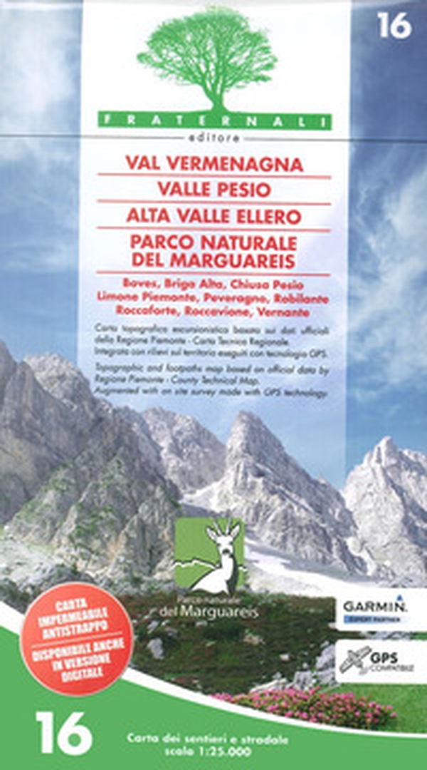 Carta n. 16. Val Vermenagna, Valle Pesio, Alta Valle Ellero, Parco naturale del Marguareis 1:25.000 - Librerie.coop Carta n. 16. Val Vermenagna, Valle Pesio, Alta Valle Ellero, Parco naturale del Marguareis 1:25.000 - Librerie.coop