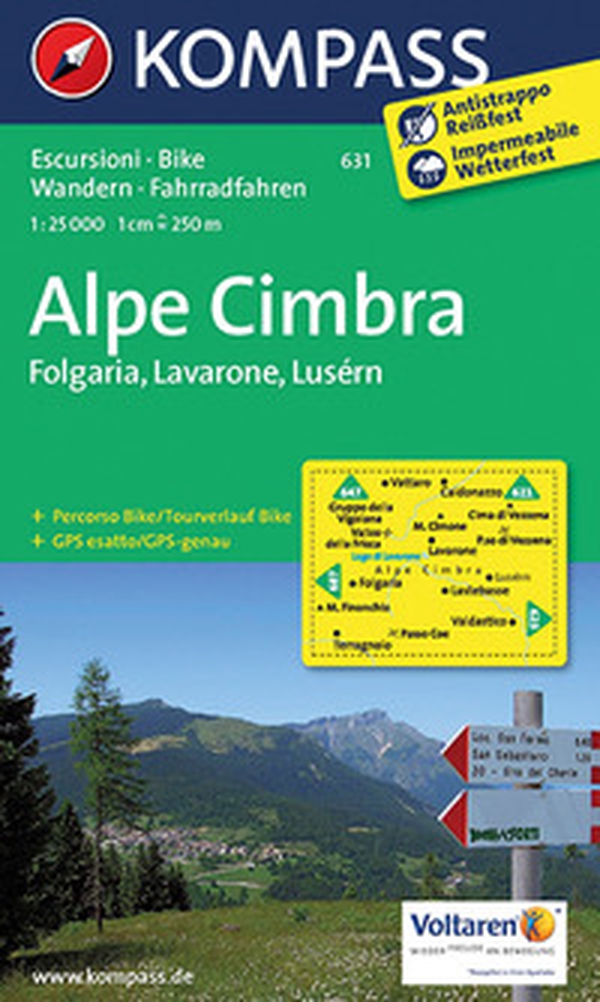 Carta escursionistica n. 631. Alpe Cimbra. Folgaria, Lavarone, Lusérn 1:25.000 - Librerie.coop Carta escursionistica n. 631. Alpe Cimbra. Folgaria, Lavarone, Lusérn 1:25.000 - Librerie.coop