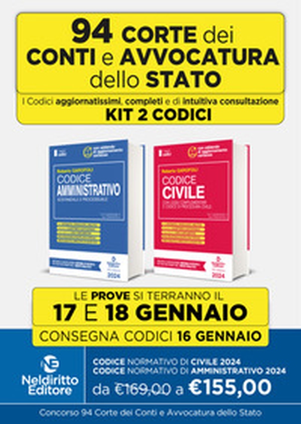 94 Corte dei Conti: Codice normativo di diritto civile. Concorso in magistratura-Codice normativo di diritto amministrativo. Concorso in magistratura - Librerie.coop 94 Corte dei Conti: Codice normativo di diritto civile. Concorso in magistratura-Codice normativo di diritto amministrativo. Concorso in magistratura - Librerie.coop