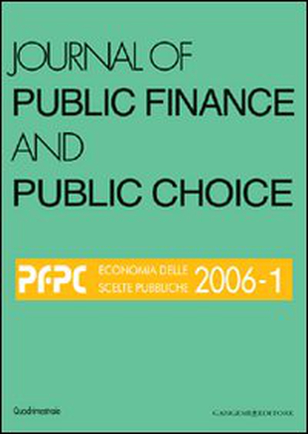 Journal of public finance and public choice. Economia delle scelte pubbliche - Vol. 1 - Librerie.coop Journal of public finance and public choice. Economia delle scelte pubbliche - Vol. 1 - Librerie.coop