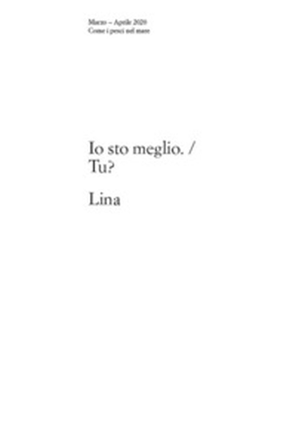 Io sto meglio. / Tu? - Librerie.coop Io sto meglio. / Tu? - Librerie.coop