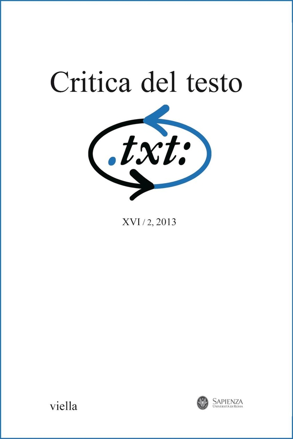 Critica del testo (2013) Vol. 16/2 - Librerie.coop Critica del testo (2013) Vol. 16/2 - Librerie.coop
