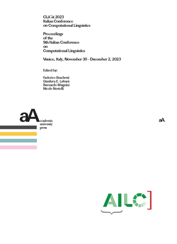 Proceedings of the 9th Italian Conference on Computational Linguistics CLiC-it 2023 - Librerie.coop Proceedings of the 9th Italian Conference on Computational Linguistics CLiC-it 2023 - Librerie.coop