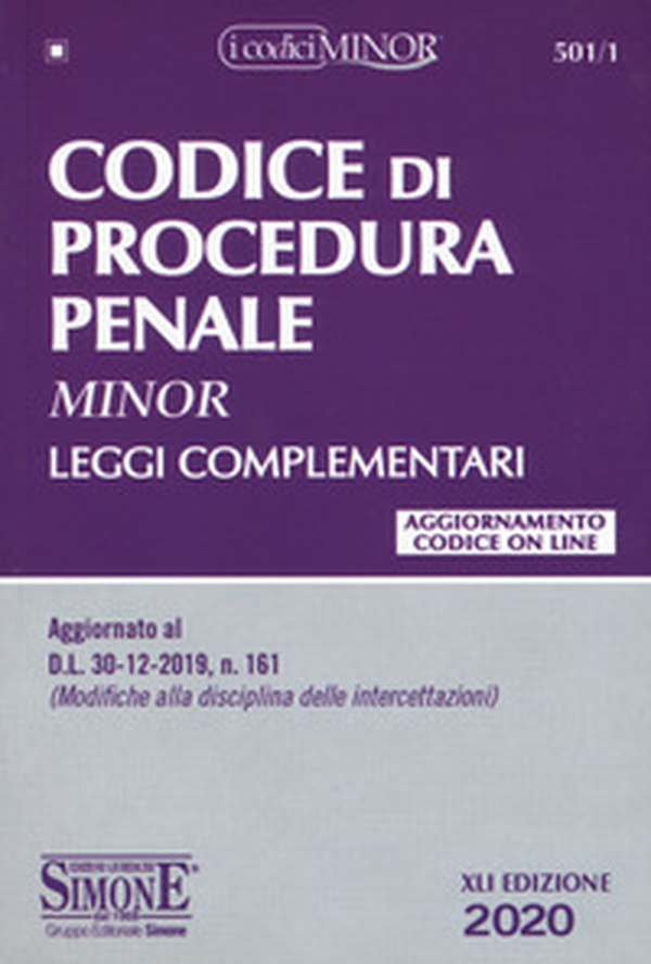 Codice di Procedura Penale Minor. Leggi complementari - Librerie.coop Codice di Procedura Penale Minor. Leggi complementari - Librerie.coop
