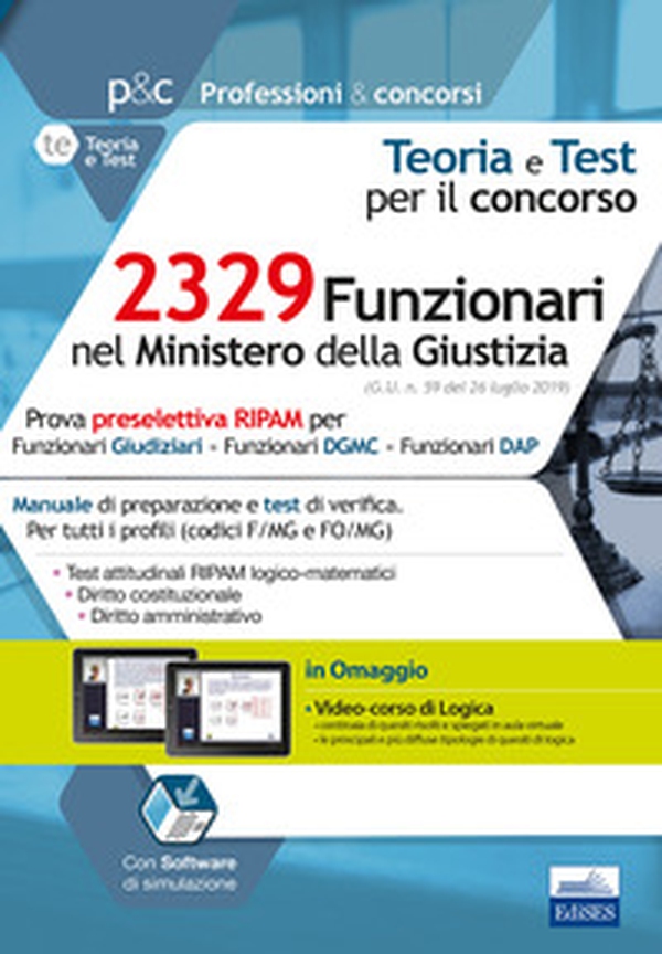 Concorso 2329 Funzionari nel Ministero della Giustizia. Prova preselettiva RIPAM per tutti i profili. Manuale di preparazione e test di verifica - Librerie.coop Concorso 2329 Funzionari nel Ministero della Giustizia. Prova preselettiva RIPAM per tutti i profili. Manuale di preparazione e test di verifica - Librerie.coop