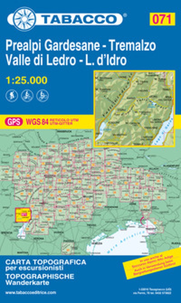 Giudicarie. Lago d'Idro. Valle di Ledro. Tremalzo. Carta topografica in scala 1:25.000. Ediz. italiana, inglese, francese e tedesca - Librerie.coop Giudicarie. Lago d'Idro. Valle di Ledro. Tremalzo. Carta topografica in scala 1:25.000. Ediz. italiana, inglese, francese e tedesca - Librerie.coop