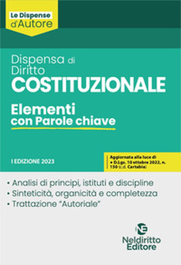 Dispensa di diritto costituzionale. Elementi con parole chiave - Librerie.coop Dispensa di diritto costituzionale. Elementi con parole chiave - Librerie.coop