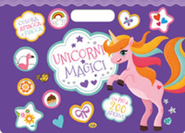 Unicorni magici. Colora, attacca e stacca. Con adesivi - Librerie.coop Unicorni magici. Colora, attacca e stacca. Con adesivi - Librerie.coop