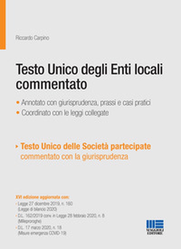 Testo unico degli Enti locali commentato - Librerie.coop Testo unico degli Enti locali commentato - Librerie.coop