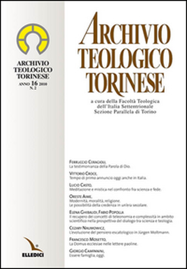Archivio teologico torinese (2010) - Vol. 2 - Librerie.coop Archivio teologico torinese (2010) - Vol. 2 - Librerie.coop
