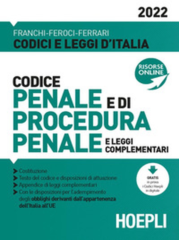 Codice penale e di procedura penale e leggi complementari 2022 - Librerie.coop Codice penale e di procedura penale e leggi complementari 2022 - Librerie.coop