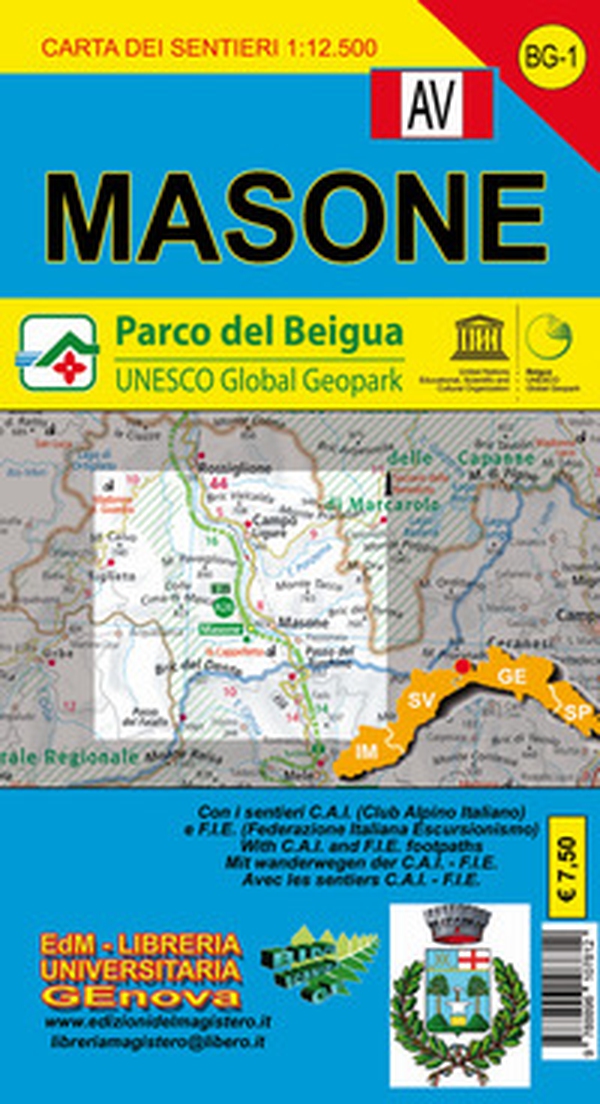 BG 1 Mason parco del Beigua. Carta dei sentieri 1:25.000 - Librerie.coop BG 1 Mason parco del Beigua. Carta dei sentieri 1:25.000 - Librerie.coop