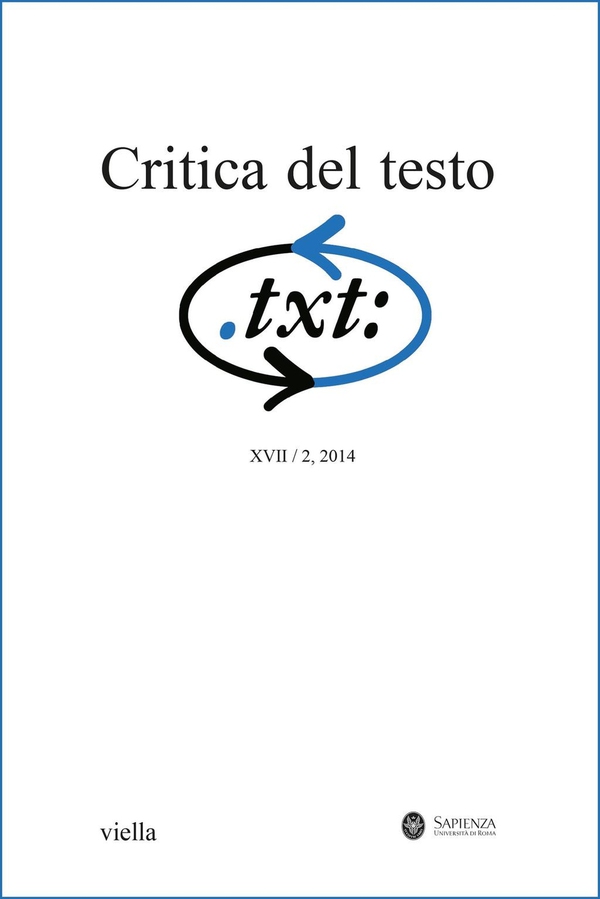 Critica del testo (2014) Vol. 17/2 - Librerie.coop Critica del testo (2014) Vol. 17/2 - Librerie.coop