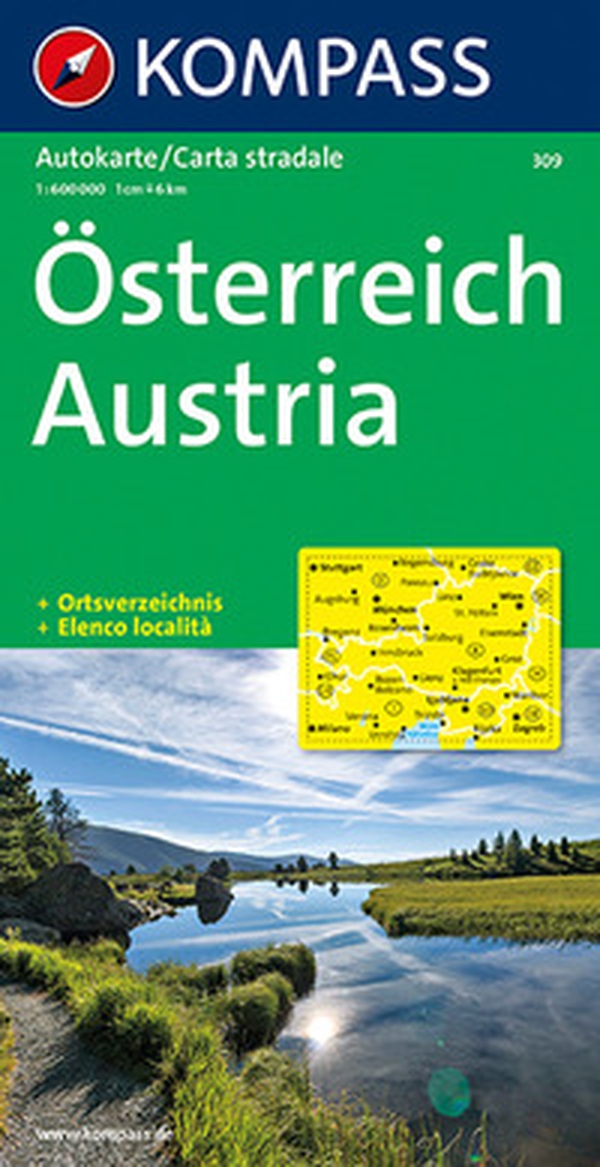 Carta automobilistica n. 309. Austria-Österreich 1:600.000 - Librerie.coop Carta automobilistica n. 309. Austria-Österreich 1:600.000 - Librerie.coop