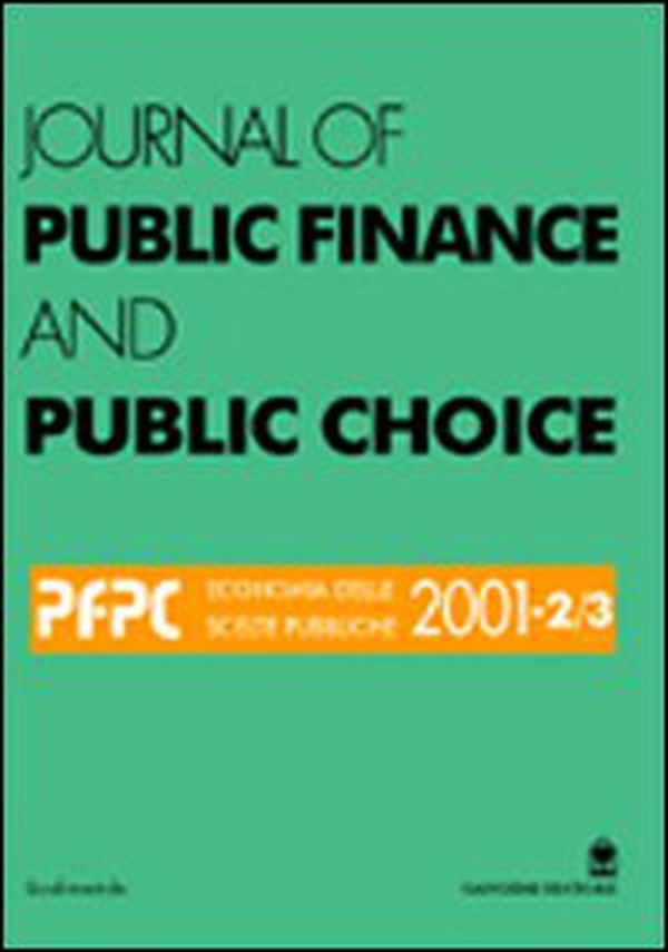 Journal of public finance and public choice. Economia delle scelte pubbliche (2001) vol: 2-3 - Librerie.coop Journal of public finance and public choice. Economia delle scelte pubbliche (2001) vol: 2-3 - Librerie.coop