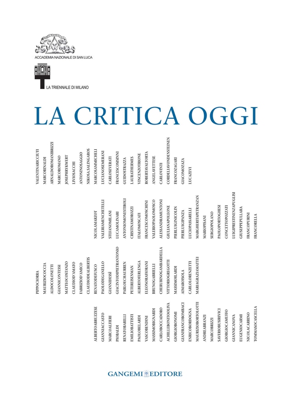 La Critica oggi - Librerie.coop La Critica oggi - Librerie.coop