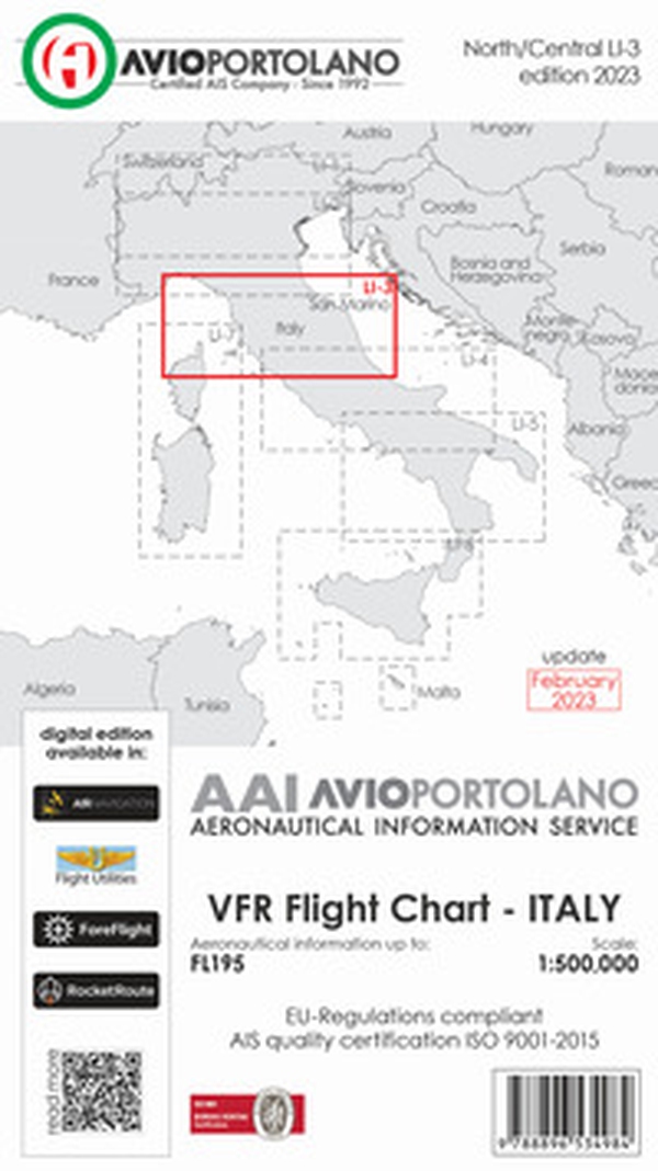 Avioportolano. VFR flight chart LI 3 Italy north-central. ICAO annex 4-EU-Regulations compliant - Librerie.coop Avioportolano. VFR flight chart LI 3 Italy north-central. ICAO annex 4-EU-Regulations compliant - Librerie.coop