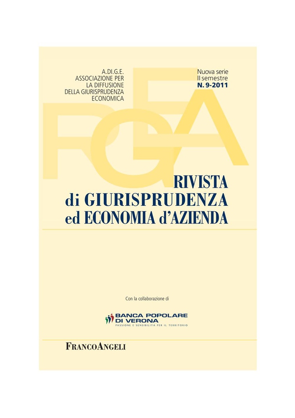 Rivista di giurisprudenza ed economia d'azienda n. 9 - 2011 - Librerie.coop Rivista di giurisprudenza ed economia d'azienda n. 9 - 2011 - Librerie.coop