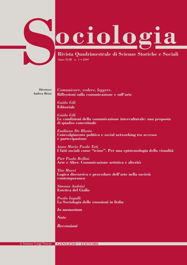 Sociologia n. 1/2009 - Librerie.coop Sociologia n. 1/2009 - Librerie.coop