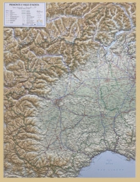 Piemonte e Valle d'Aosta 1:350.000 (carta in rilievo con cornice) - Librerie.coop