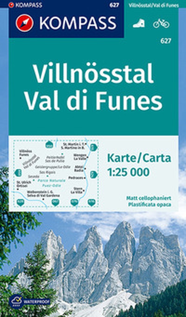 Carta escursionistica n. 627. Val di Funes-Villnösstal 1:25.000 - Librerie.coop Carta escursionistica n. 627. Val di Funes-Villnösstal 1:25.000 - Librerie.coop