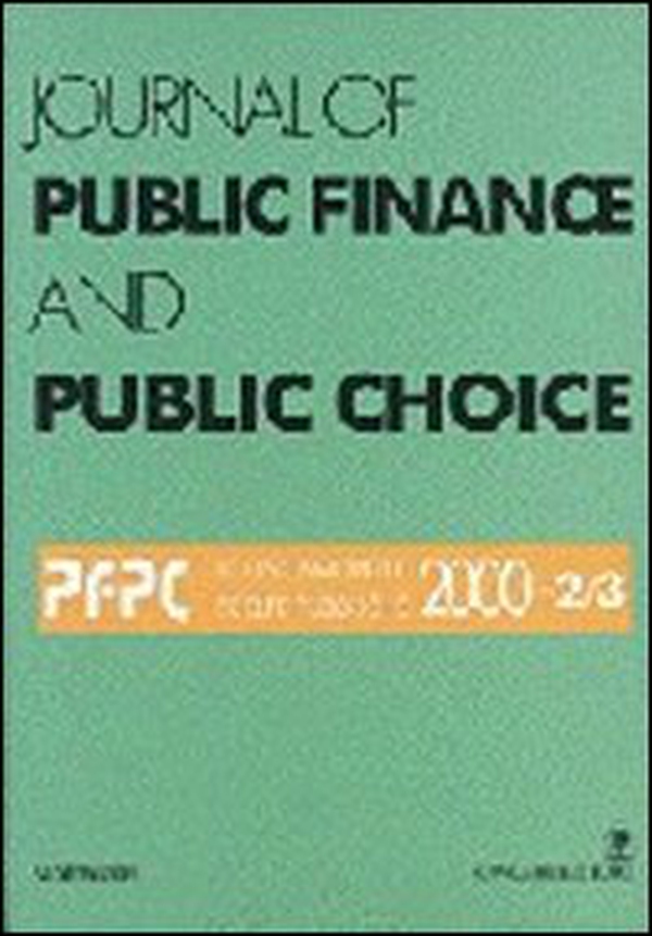 Journal of public finance and public choice. Economia delle scelte pubbliche (2000) vol. 2-3 - Librerie.coop Journal of public finance and public choice. Economia delle scelte pubbliche (2000) vol. 2-3 - Librerie.coop