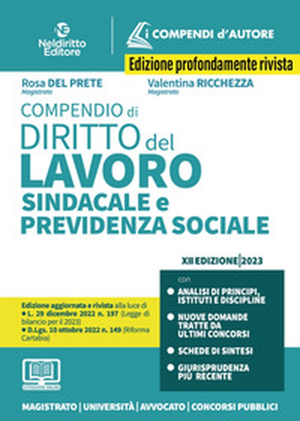 Compendio di diritto del lavoro, sindacale e della previdenza sociale - Librerie.coop Compendio di diritto del lavoro, sindacale e della previdenza sociale - Librerie.coop