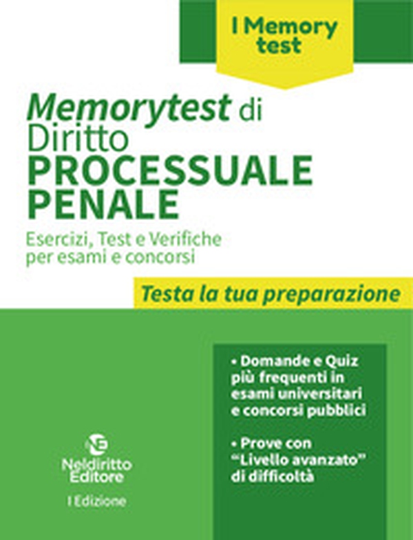 Memorytest di diritto processuale penale - Librerie.coop Memorytest di diritto processuale penale - Librerie.coop