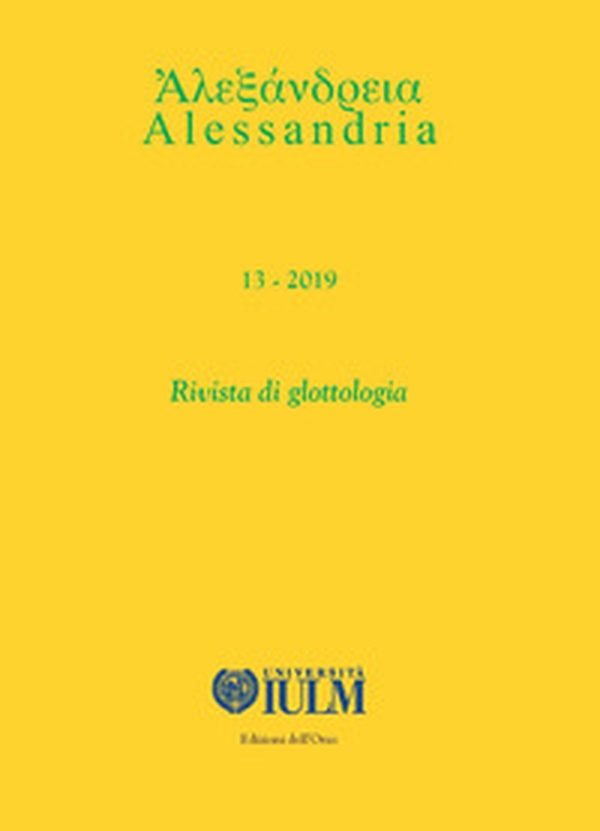 Alessandria. Rivista di glottologia - Vol. 13 - Librerie.coop Alessandria. Rivista di glottologia - Vol. 13 - Librerie.coop