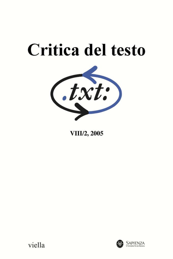 Critica del testo (2005) Vol. 8/2 - Librerie.coop Critica del testo (2005) Vol. 8/2 - Librerie.coop