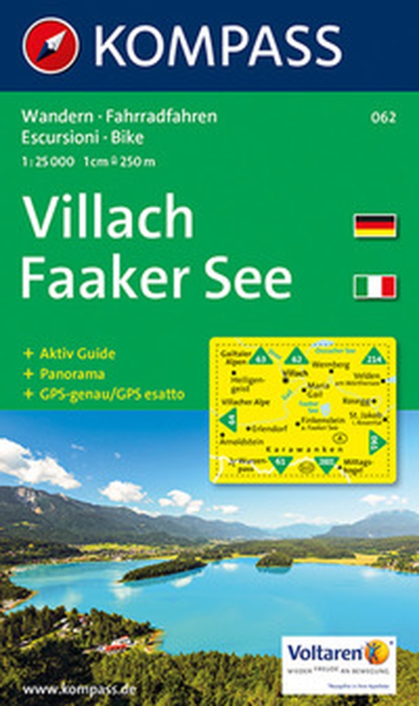 Carta escursionistica n. 062. Villach, Faaker See 1:25.000. Con carta panoramica - Librerie.coop Carta escursionistica n. 062. Villach, Faaker See 1:25.000. Con carta panoramica - Librerie.coop