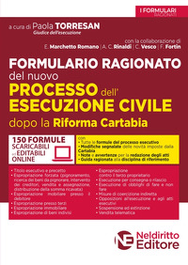 Formulario ragionato del nuovo processo dell'esecuzione civile dopo la riforma Cartabia - Librerie.coop Formulario ragionato del nuovo processo dell'esecuzione civile dopo la riforma Cartabia - Librerie.coop