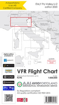 Avioportolano. VFR flight chart LI 2 Italy Po valley. ICAO annex 4 - EU-Regulations compliant. Ediz. italiana e inglese - Librerie.coop