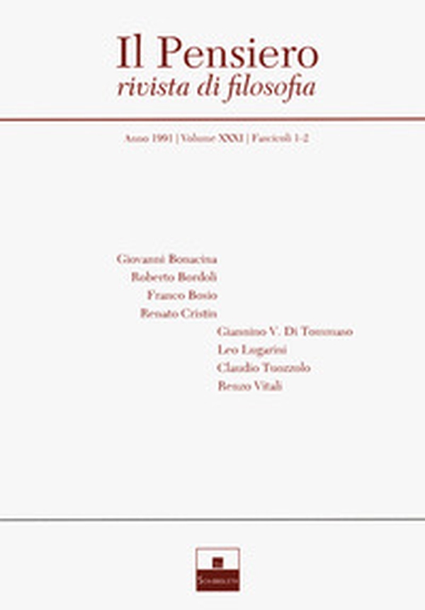 Il pensiero. Rivista di filosofia - Vol. 31\1-2 - Librerie.coop Il pensiero. Rivista di filosofia - Vol. 31\1-2 - Librerie.coop
