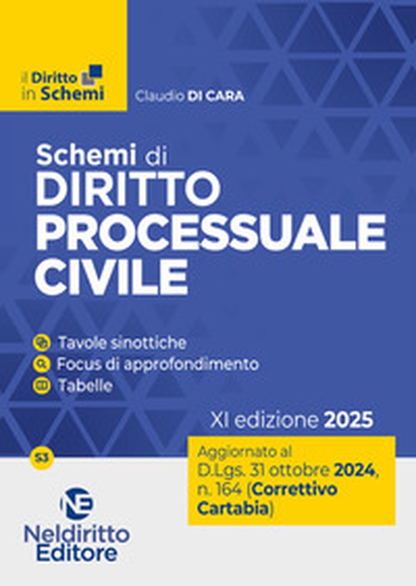 Schemi di diritto procedura civile. Aggiornato al Decreto Correttivo Cartabia D.Lgs. 31 ottobre 2024, n. 164 - Librerie.coop Schemi di diritto procedura civile. Aggiornato al Decreto Correttivo Cartabia D.Lgs. 31 ottobre 2024, n. 164 - Librerie.coop