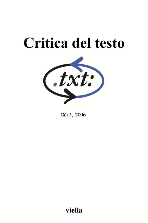 Critica del testo (2006) Vol. 9/3 - Librerie.coop Critica del testo (2006) Vol. 9/3 - Librerie.coop