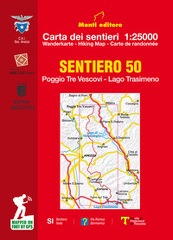 Sentiero 50. Poggio tre vescovi. Lago Trasimeno. Carta dei sentieri 1:25.000. Ediz. italiana, inglese, francese e tedesca - Librerie.coop Sentiero 50. Poggio tre vescovi. Lago Trasimeno. Carta dei sentieri 1:25.000. Ediz. italiana, inglese, francese e tedesca - Librerie.coop