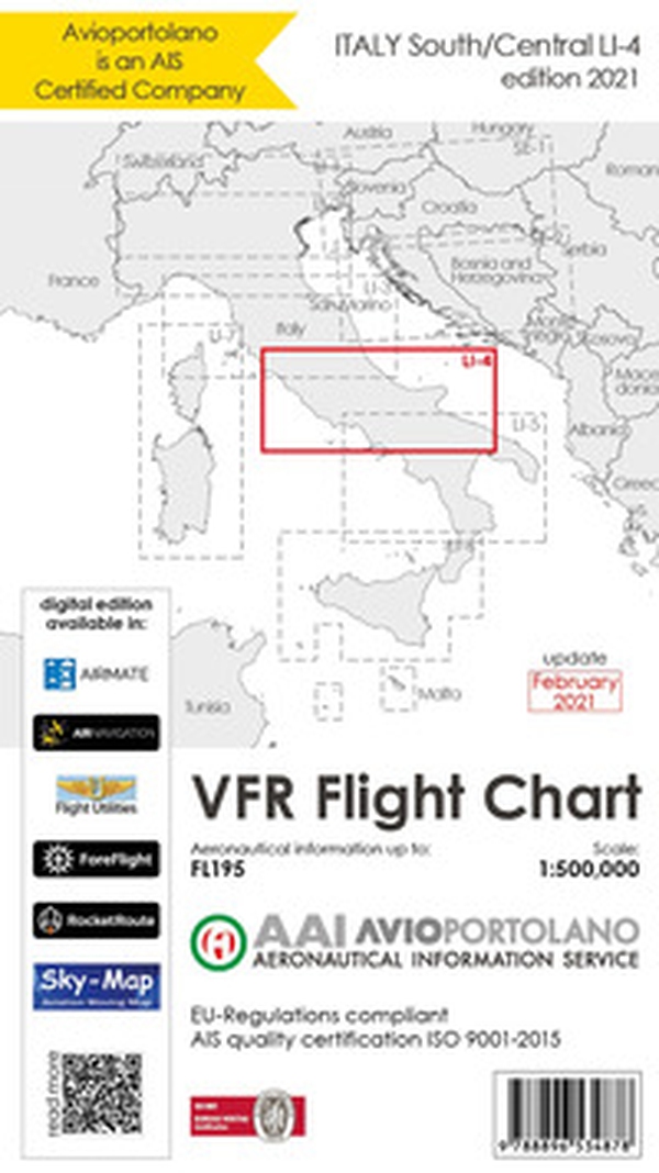 Avioportolano. VFR flight chart LI 4 Italy south-central - Librerie.coop Avioportolano. VFR flight chart LI 4 Italy south-central - Librerie.coop